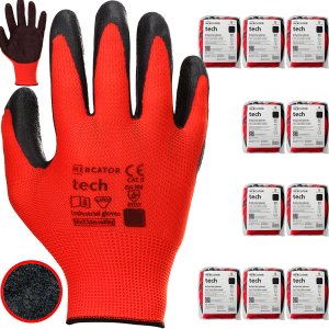 Rękawice Robocze MERCATOR Tech Red+Black Latex - 120 Par (7 - S) 4