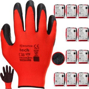 Rękawice Robocze MERCATOR Tech Red+Black Latex - 120 Par (7 - S) 5