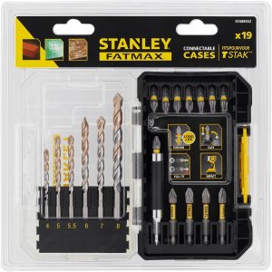 Stanley Zestaw 19 szt. końcówek udarowych 1/4" + wiertła do muru (STA88552-XJ) 3