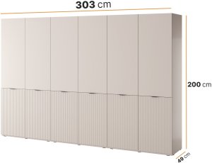 Szafa sześciodrzwiowa Zen w kolorze Cashmere 4