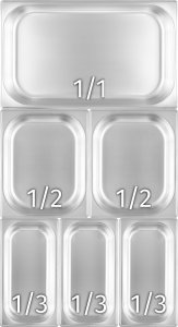 Pojemnik GN 1/3 40 mm ze stali nierdzewnej | TECHNICA, Cold Line 5