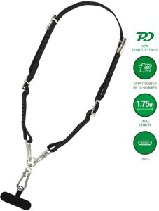 4smarts USB-C Handykette PowrCord. schwarz 1