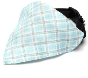 Trójkątny szalik 15x9cm chusta w kratę z obrożą 30cm dla psa lub kota 3