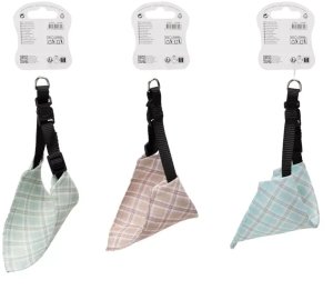 Trójkątny szalik 15x9cm chusta w kratę z obrożą 30cm dla psa lub kota 9