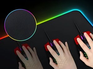 Podkładka Verk Podkładka gamingowa podświetlana rgb xxl 90x40 pod myszkę klawiaturę usb 6