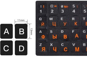 Verk Naklejki nakładki nalepki na klawiaturę laptopa pc qwerty cyrlica 11x13mm 5