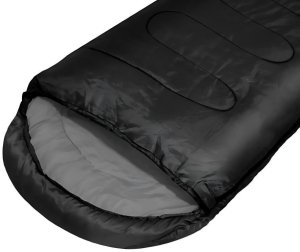 Verk ŚPIWÓR TURYSTYCZNY MUMIA Z POKROWCEM LEKK CIEPŁY KEMPINGOWY BIWAKOWY CZARNY 3
