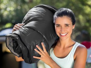 Verk ŚPIWÓR TURYSTYCZNY MUMIA Z POKROWCEM LEKK CIEPŁY KEMPINGOWY BIWAKOWY CZARNY 5