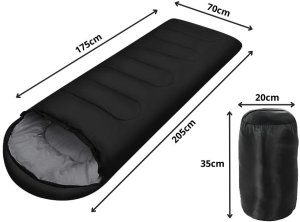Verk ŚPIWÓR TURYSTYCZNY MUMIA Z POKROWCEM LEKK CIEPŁY KEMPINGOWY BIWAKOWY CZARNY 9