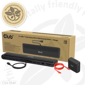 Club3D Dokovací stanice USB-C 12v1, 2xHDMI, 1xDP, 2xUSB-C, 3xUSB, 1xRJ45, 1x3.5mm, černá 1