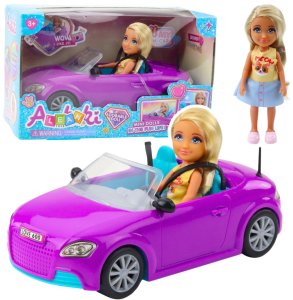 Zestaw Mini Laleczka Ankiki Samochód Kabriolet Fioletowy LEAN Toys 1
