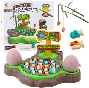 Gra Zręcznościowa Łowienie Dinozaurów Wędki Magnetyczne Dźwięki LEAN Toys 1