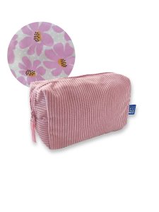 Piórnik kosmetyczka etui saszetka sztruksowy czarny różowy OXFORD 4