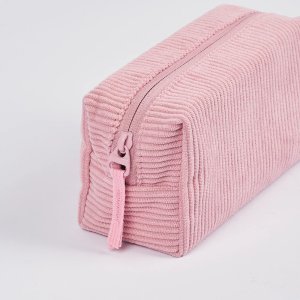 Piórnik kosmetyczka etui saszetka sztruksowy czarny różowy OXFORD 8