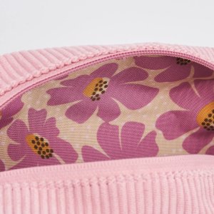 Piórnik kosmetyczka etui saszetka sztruksowy czarny różowy OXFORD 9