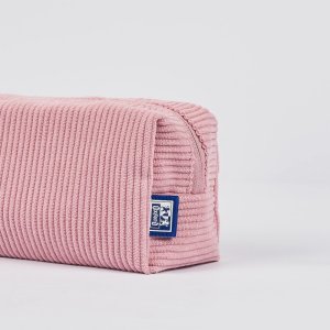 Piórnik kosmetyczka etui saszetka sztruksowy czarny różowy OXFORD 10