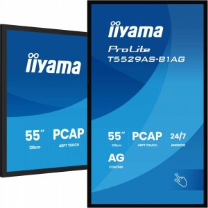 Monitor iiyama Monitor 55 cali T5529AS-B1AG VA,4K,HDMIx2,USB-C,RJ45,2x10W,WiFi, Android 14, Signal FailOver, Whiteboard, iiSignage2 (CMS), IIYAMA 7