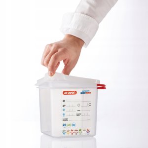 Pojemnik GN 1/9 150 mm z polipropylenu z pokrywką | ARAVEN, 3022 7