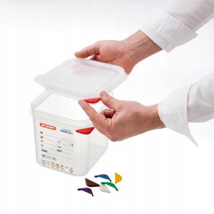 Pojemnik GN 1/6 150 mm z polipropylenu z pokrywką | ARAVEN, 3025 3