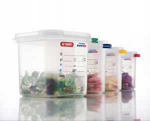 Pojemnik GN 1/6 150 mm z polipropylenu z pokrywką | ARAVEN, 3025 5