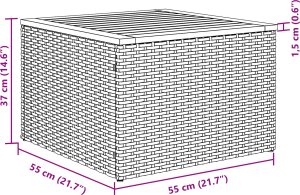 vidaXL Zestaw mebli ogrodowych 10-częściowy z poduszkami czarny polirattan akacja 3