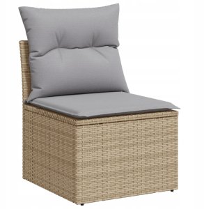 vidaXL Zestaw Sof Ogrodowych 6 Elementowy z Poduszkami Beżowy Polirattan 5