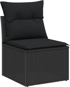 vidaXL 8-elementowy zestaw sof ogrodowych z poduszkami czarny poli rattan 2