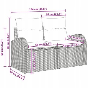 vidaXL Zestaw 4 częściowy sof ogrodowych z poduszkami brązowy polirattan 10
