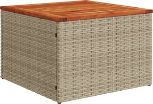 vidaXL Zestaw sof ogrodowych 11 elementowy z poduszkami Beżowy Rattan Akacja 3