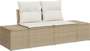 vidaXL 6-częściowy Zestaw Sofa Ogrodowa z Poduszkami Beżowy Poly Rattan 2
