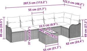 vidaXL 6-częściowy zestaw sof ogrodowych z poduszkami czarny polirattan 4