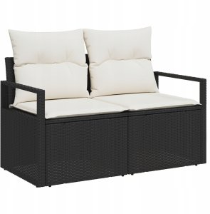 7-częściowy zestaw sof ogrodowych vidaXL z poduszkami czarny polirattan 3