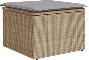 vidaXL Zestaw 4-częściowy sofy ogrodowej z poduszkami Beżowy poli rattan 4