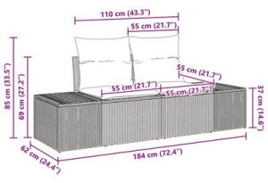 vidaXL 5-częściowy zestaw sof ogrodowych z poduszkami brązowy polirattan 9