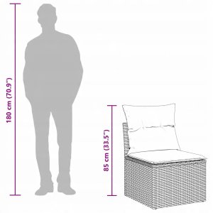 vidaXL Zestaw sof ogrodowych 7 części z poduszkami Szary Polirattan Akacja 12