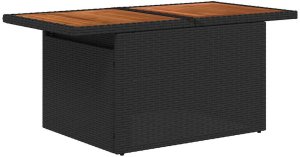 vidaXL Zestaw do Jadalni Ogrodowej 7-częściowy z Poduszkami Czarny Polirattan Akacja 6