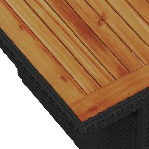 vidaXL Zestaw do Jadalni Ogrodowej 7-częściowy z Poduszkami Czarny Polirattan Akacja 7