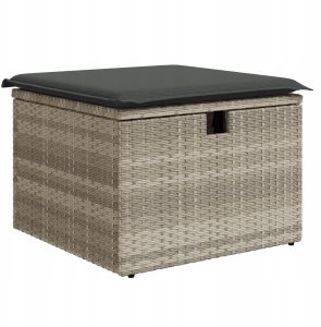 vidaXL Zestaw sześciu sof ogrodowych z poduszkami jasnoszarymi poli rattan 20