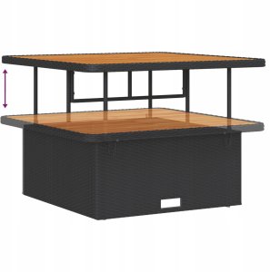 vidaXL 8-częściowy zestaw sof ogrodowych z poduszkami Czarny Polirattan Akacja 8