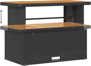 vidaXL 9-częściowy zestaw sofy ogrodowej z poduszkami czarny rattan akacja 2