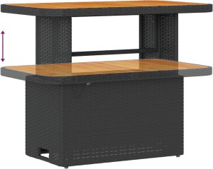 vidaXL Zestaw sofy ogrodowej 9-elementowy z poduszkami Czarny Rattan Akacja 6