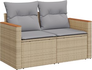 vidaXL 9-częściowy zestaw sof ogrodowych z poduszkami beżowy rattan 3