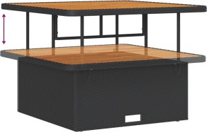 vidaXL Zestaw 11-elementowy sofy ogrodowej z poduszkami - czarny rattan akacja 2