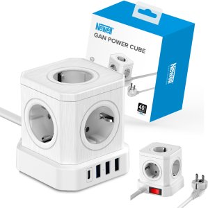 NEWELL NL4387 Kostka zasilająca GaN Power Cube 9w1 biała 1
