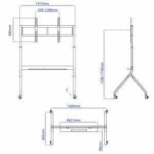 North Bayou Stojak podłogowy P320G 80'' - 110'' 4