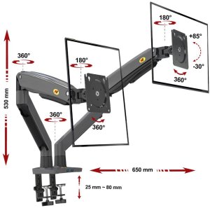 North Bayou Uchwyt biurkowy na 2 monitory 22" - 32" (G75) 4