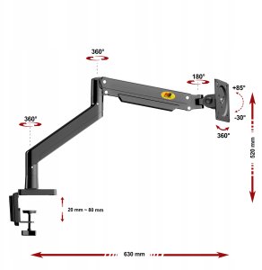 North Bayou Uchwyt biurkowy na monitor 22" - 40" (G45) 4