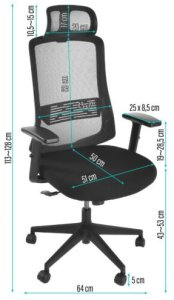Krzesło biurowe AMO-95 Czarne 5