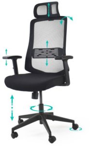 Krzesło biurowe AMO-95 Czarne 7