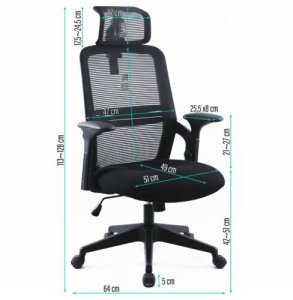 Krzesło biurowe AMO-80 Czarne 8